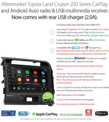 Apple CarPlay Android Auto For Toyota Land Cruiser 200 2008-2015 Radio Stereo