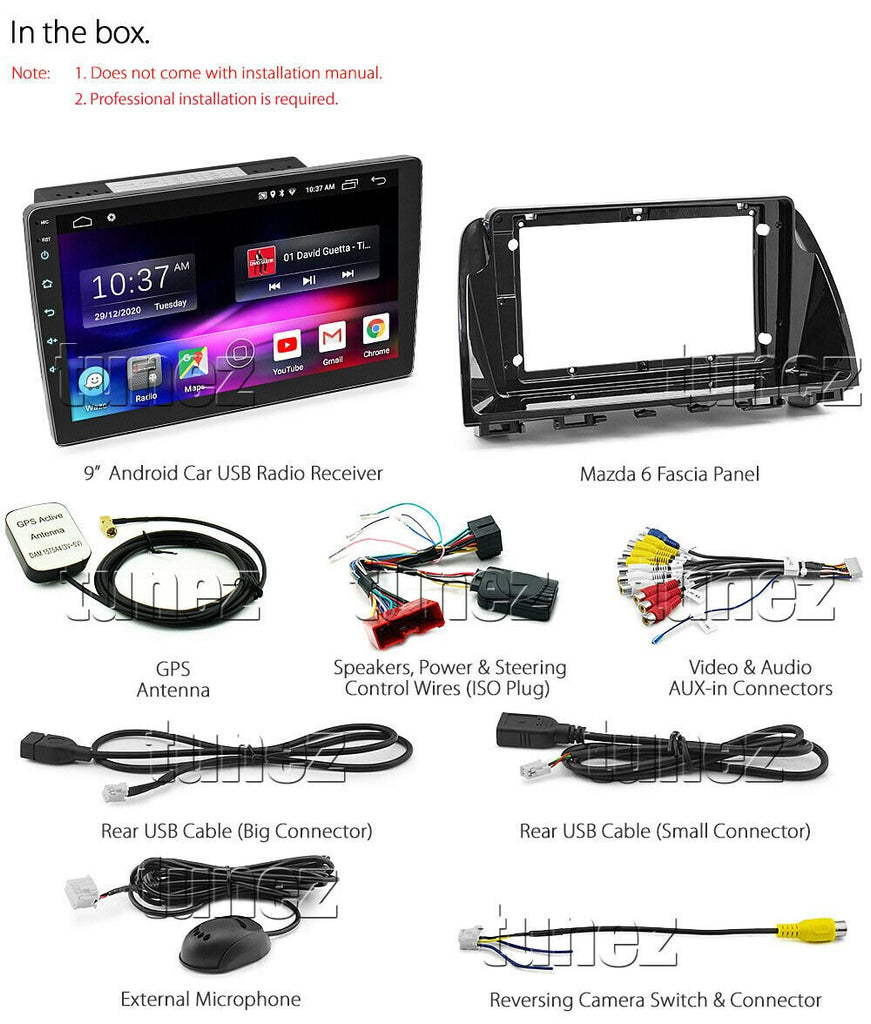 9" Android MP3 Car Player For Mazda 6 GJ 2012-2014 GPS Head Unit Stereo Radio