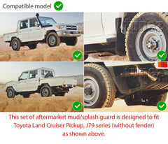 Front Rear Mud Flap Splash Guard Toyota LandCruiser J79 70 Pickup Series ABS