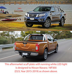 Scuff Plate Door Sill Step Trim LED Light For Nissan Navara 2016-2021 D23