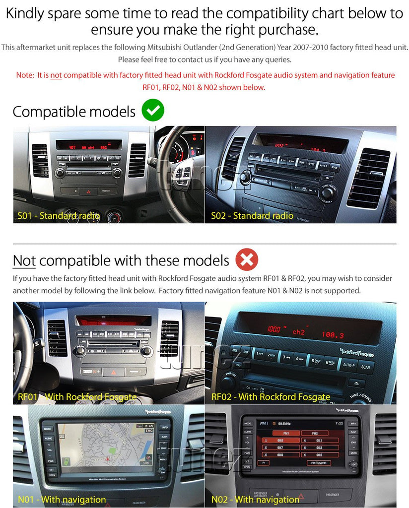 Android Car Player For Mitsubishi Outlander MP3 Stereo Radio USB Fascia Kit MP4