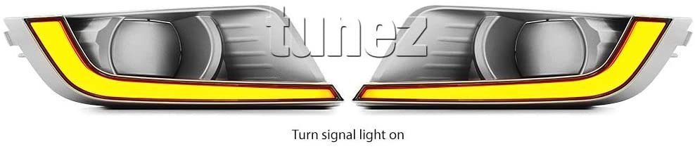 LED DRL Daytime Running Light Pair Compatible with Ranger PX2 MK2 T6 Daylight Fog Lamp 2-In-1 Indicator Front Light Car Foglight XL XLT XLS Wildtrak 2015-2018