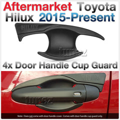 4x Door Handle Cup Guard Cover Matt Black For Toyota Hilux 2017 2018 2019 GUN1