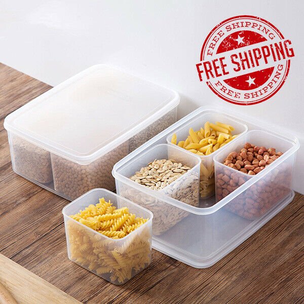 Food Fruit Ingredients Reusable Storage Box Transparent Container Kitchen Lids