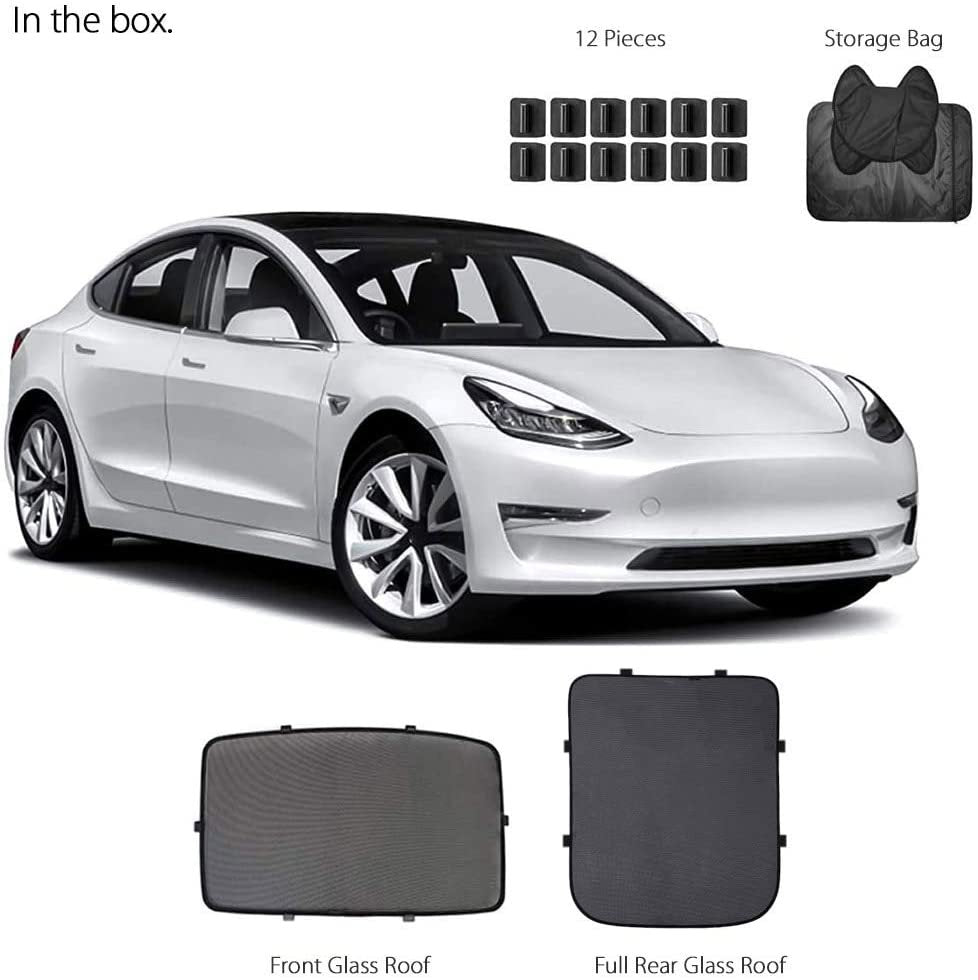 Custom Side Window Sunshades Magnetic Sun Shade Rear Door Side Visor Car for Tesla Model 3 Year 2017-2020 (Rear Full)