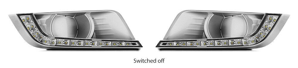 Pair Ford Ranger PX2 Wildtrak 2015-ON White LED DRL Daylight Fog Lamp Indicator