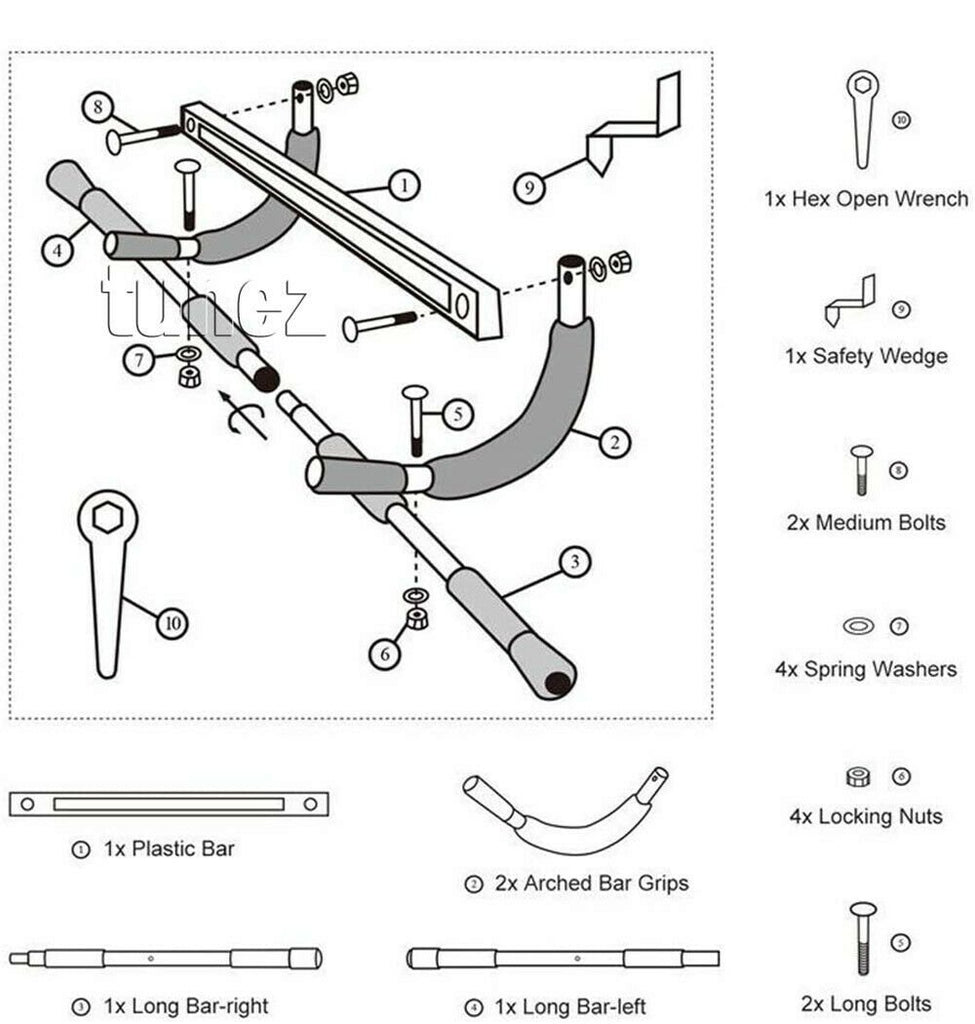 Portable Upper Body Gym Workout Home Exercise Door gym Pull Chin Up Iron Bar ABS