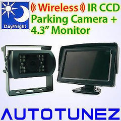 4.3" Compact 24V/12V Wireless IR CCD Reversing Camera Caravan Truck Parking Car