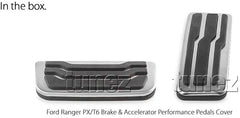 Non Slip Performance Foot Pedal Pads Auto Aluminum Pedal Covers Fit Compatible with Ranger T6/PX Mk1, Mk2 & Mk3 (Year 2011-2020), XL XLT XLS Wildtrak Sport FX4