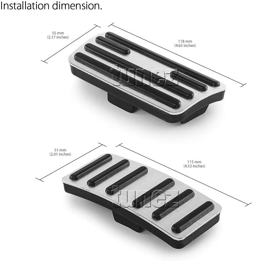 Non Slip Performance Foot Pedal Pads Auto Aluminum Pedal Covers Fit for Nissan Navara NP300 (D23, Year 2015-Present), DX RX ST ST-X