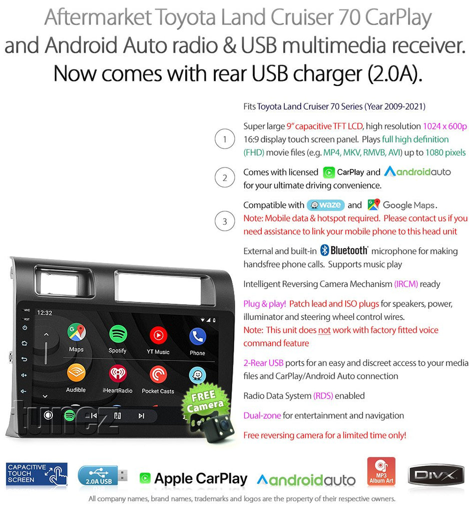 Apple CarPlay Android Auto For Toyota Land Cruiser 70 Series VDJ Stereo Radio