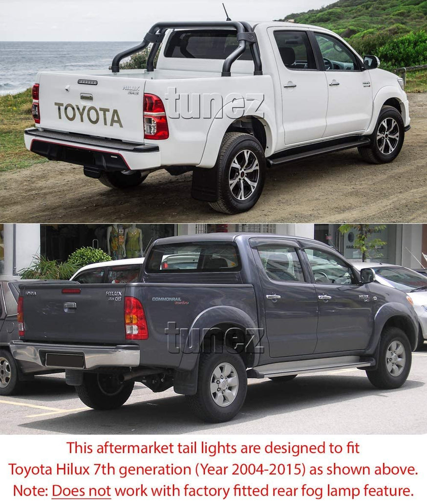 Right Side New Tail Light Rear Lamp Replacement For Toyota Hilux KUN26R 7th Generation AN10 AN20 AN30 Facelift Edition Right-Hand-Side Tail Lamp With Bulbs & Globe SR SR5 Workmate 2004-2015