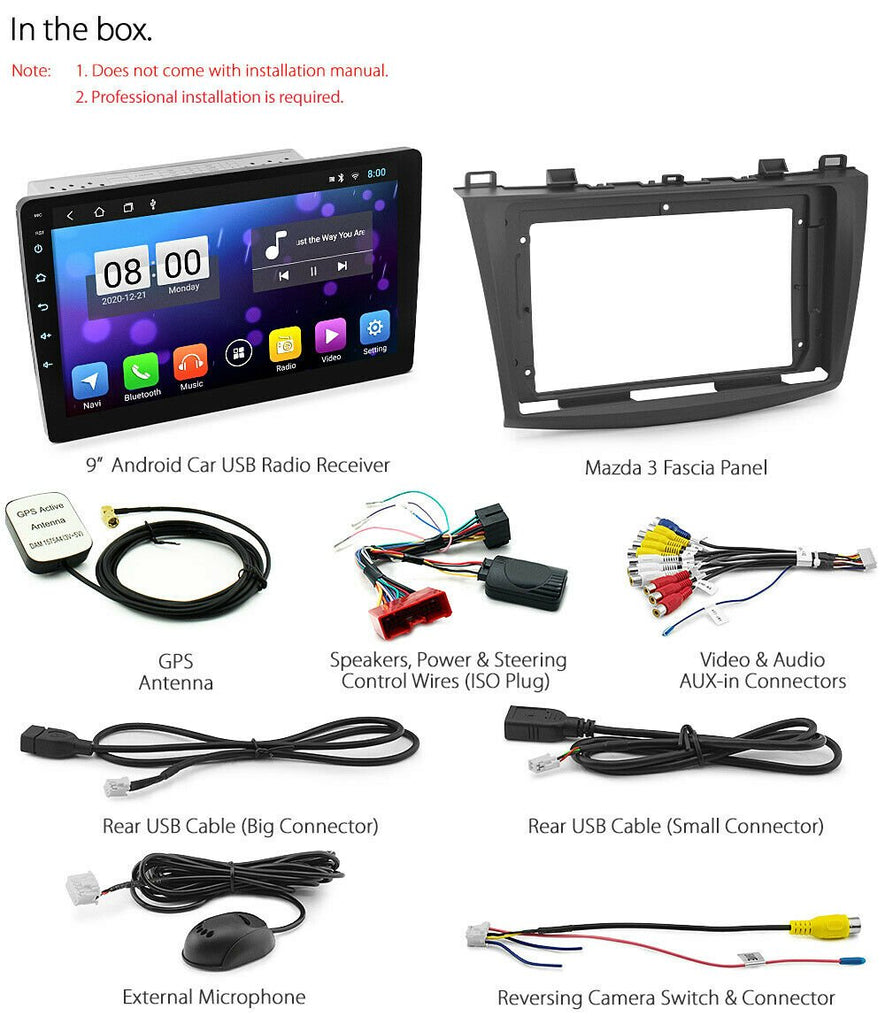 9" Android Car MP3 Player For Mazda 3 BL 2010-2013 Radio GPS Stereo Fascia Kit