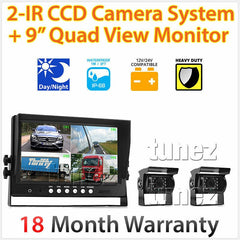 9" Rearview Monitor Caravan 2 Reversing 24V 12V Camera 4PIN System Kit CCD Truck