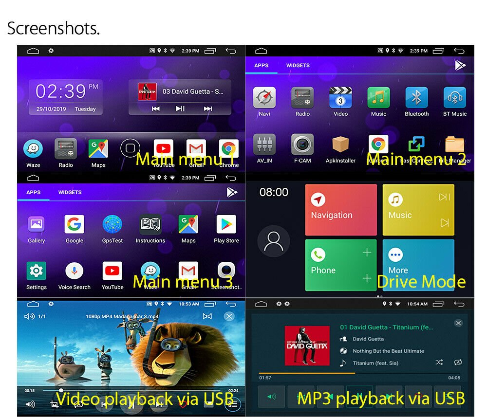10" Android Car MP3 Player For Mitsubishi ASX 2012 2013 Rockford Radio Fascia